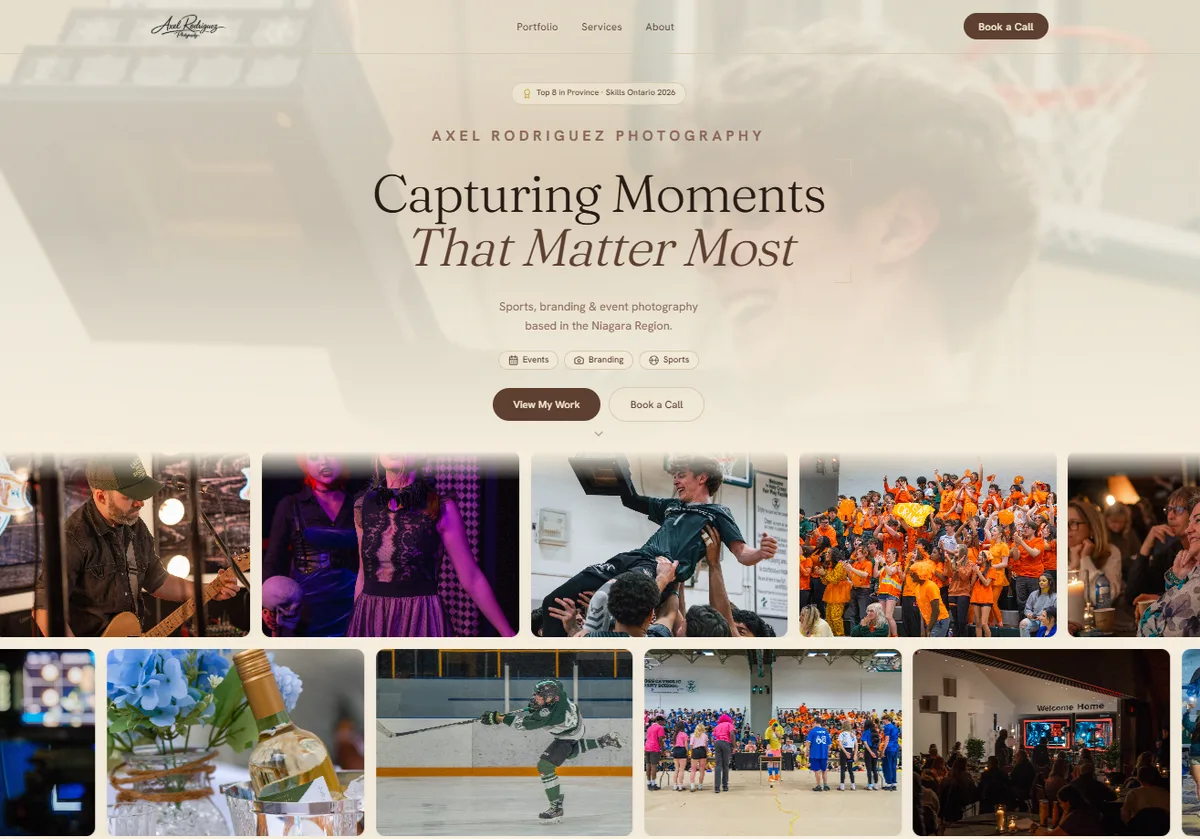 Axel Rodriguez Photography — a live website built by Paragon Media Canada.